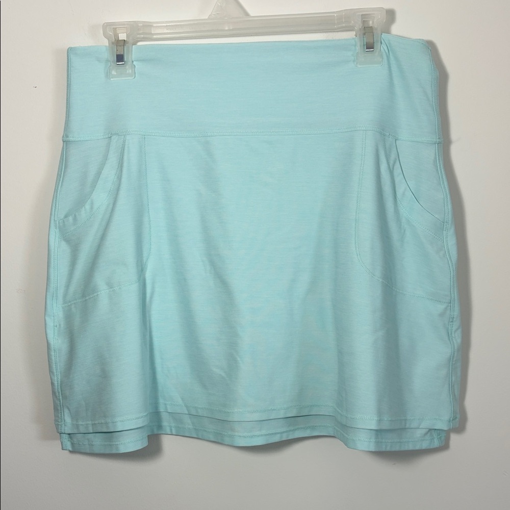 Peter Millar Golf Skort L Light Aqua Athletic with Pockets - small stain inside